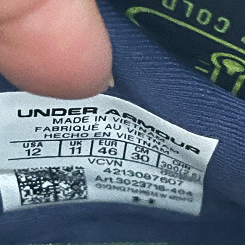 UNDER ARMOUR Highlight MC Flex Wrap Navy Blue Green Neon Football Cleats Mens 12